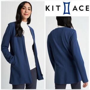 Nwot 💙 Kit + Ace Made to Move Stretch Knit Jacket in Steel Blue Sz S